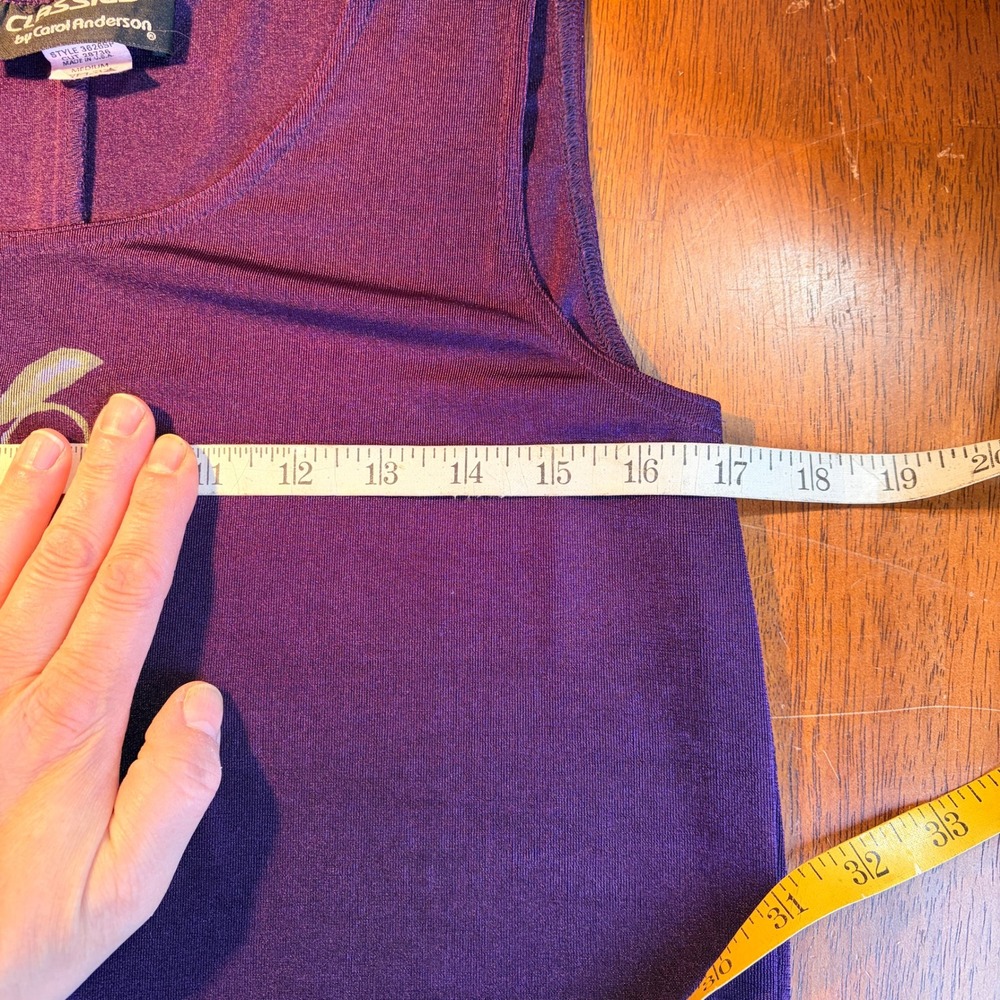 Carol Anderson Slinky Acetate Maxi Dress Sz Medium Sleeveless Artsy‎ Purple USA - Picture 8 of 9